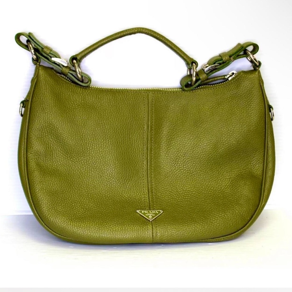 Prada Vitello Daino Leather Hobo Bag Army Green (Perfect Condition)